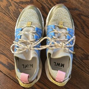 Madewell MWL Field Knit Sneakers, Blue/Green, Size 7